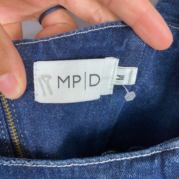 MINKPINK Women Denim Jean Bodycon Dress in Dark Wash Size Medium - Picture 8 of 10